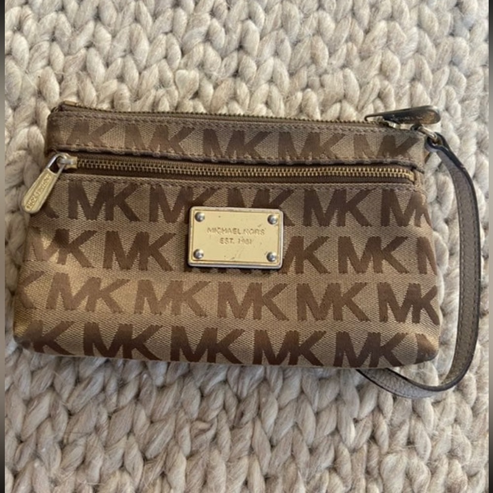 Michael Kors Tan Zip Wristlet